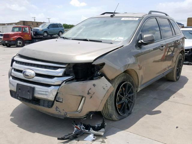 2FMDK3JC9DBC49015 - 2013 FORD EDGE SEL GRAY photo 2