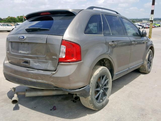 2FMDK3JC9DBC49015 - 2013 FORD EDGE SEL GRAY photo 4