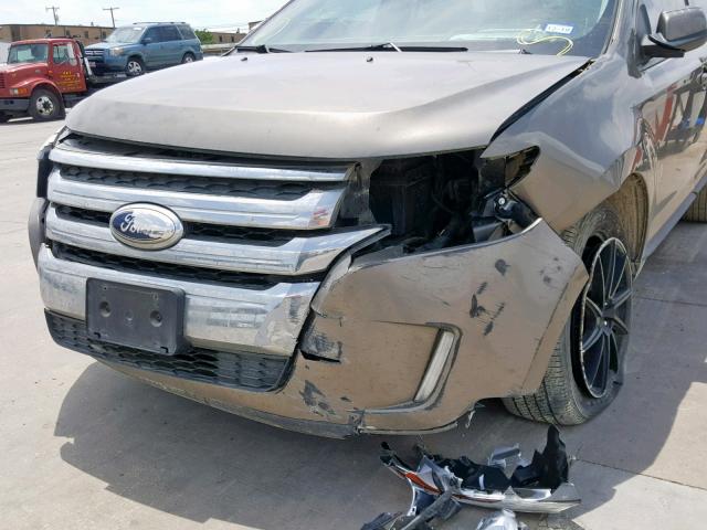 2FMDK3JC9DBC49015 - 2013 FORD EDGE SEL GRAY photo 9