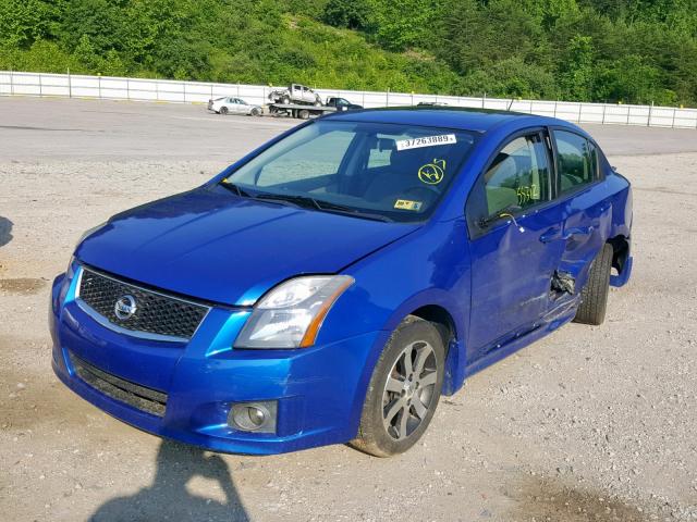 3N1AB6APXCL679301 - 2012 NISSAN SENTRA 2.0 BLUE photo 2