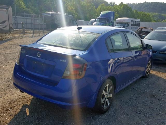 3N1AB6APXCL679301 - 2012 NISSAN SENTRA 2.0 BLUE photo 4