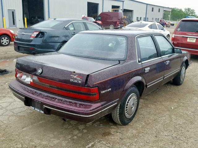 1G4AG55N9P6407464 - 1993 BUICK CENTURY SP MAROON photo 4