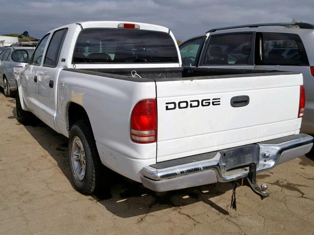 1B7GL2AN4YS629062 - 2000 DODGE DAKOTA QUA WHITE photo 3