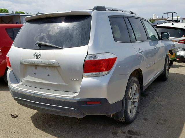 5TDDK3EH3DS222370 - 2013 TOYOTA HIGHLANDER SILVER photo 4