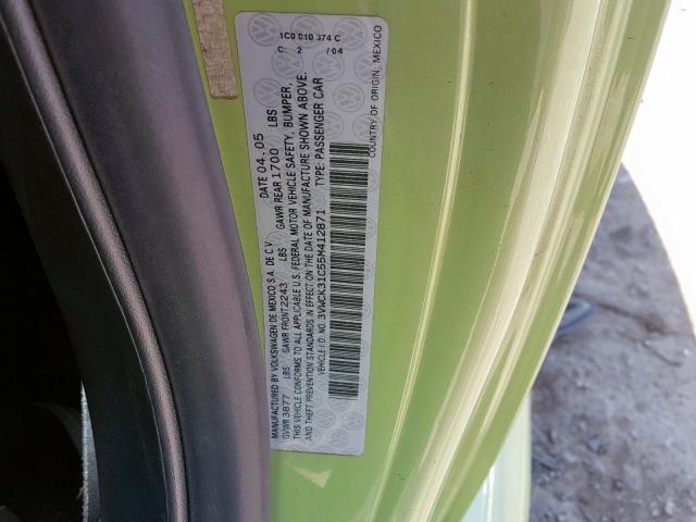 3VWCK31C55M412871 - 2005 VOLKSWAGEN NEW BEETLE Yaşıl foto 10