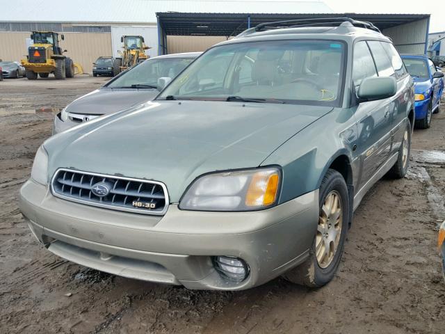 4S3BH806037644873 - 2003 SUBARU LEGACY OUT GREEN photo 2