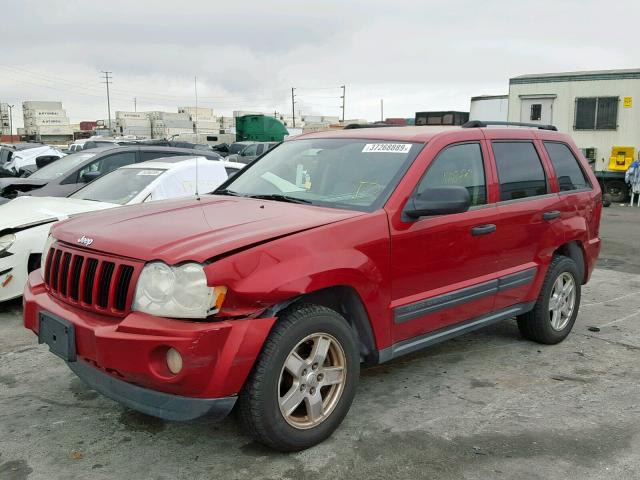 1J4GS48K35C585355 - 2005 JEEP GRAND CHER RED photo 2