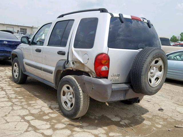 1J4GL48KX6W266192 - 2006 JEEP LIBERTY SP SILVER photo 3