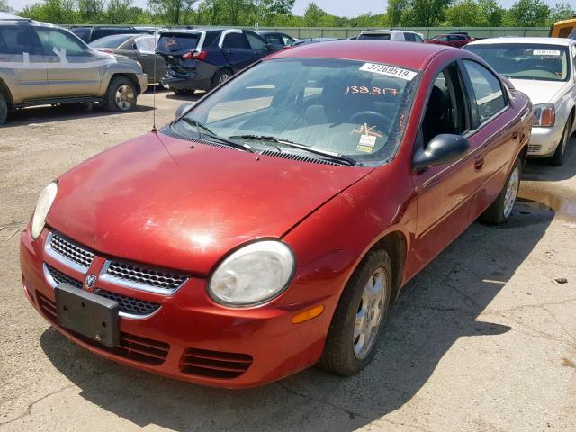 1B3ES56CX5D182628 - 2005 DODGE NEON SXT RED photo 2