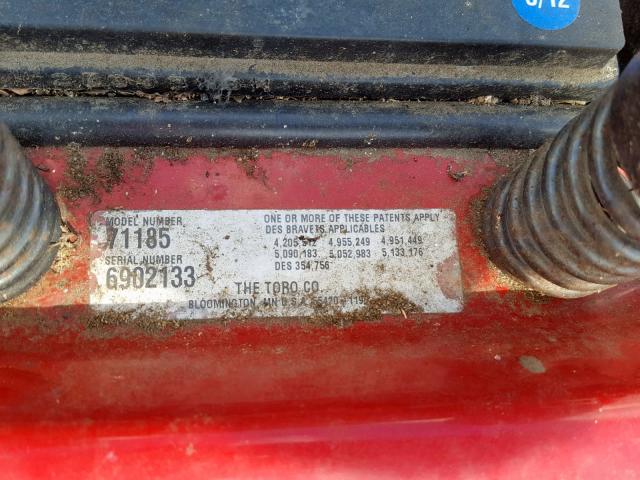 6902133 - 1990 OTHR LAWNMOWER RED photo 10