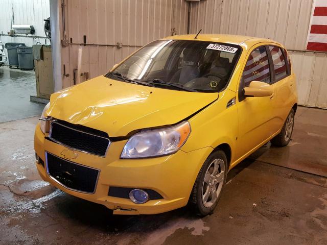 KL1TG66E99B387008 - 2009 CHEVROLET AVEO LT YELLOW photo 2