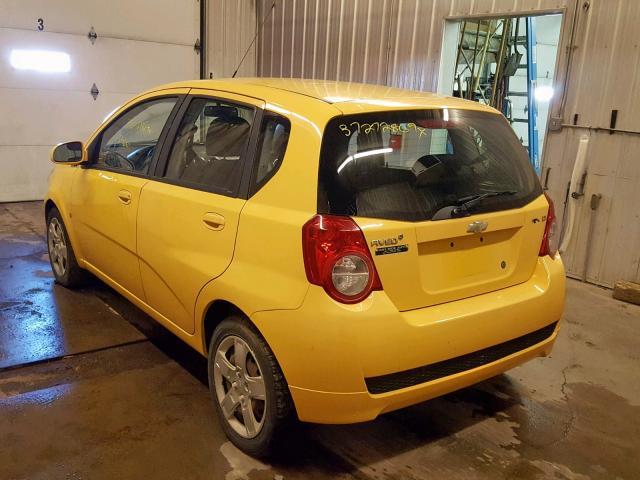 KL1TG66E99B387008 - 2009 CHEVROLET AVEO LT YELLOW photo 3