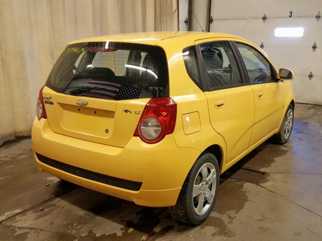 KL1TG66E99B387008 - 2009 CHEVROLET AVEO LT YELLOW photo 4