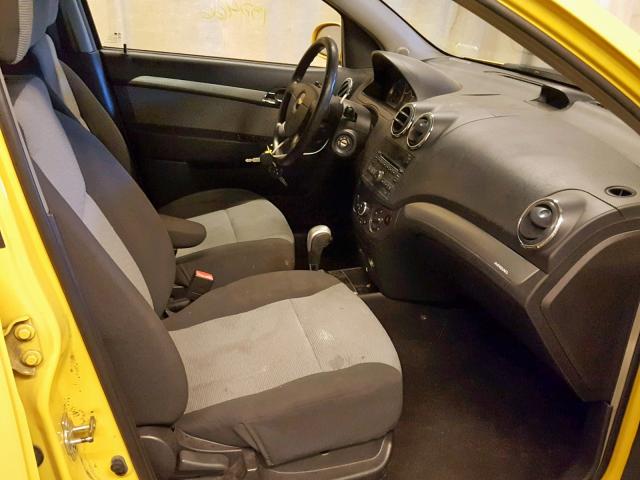 KL1TG66E99B387008 - 2009 CHEVROLET AVEO LT YELLOW photo 5