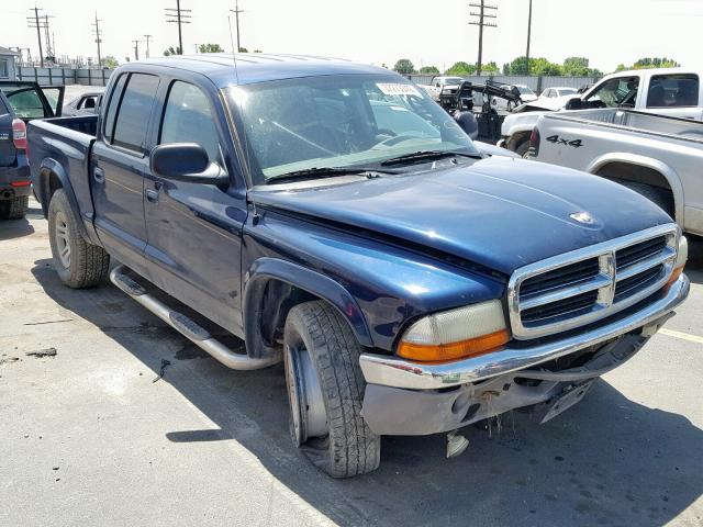 1D7HG48Z43S152256 - 2003 DODGE DAKOTA QUA BLUE photo 1