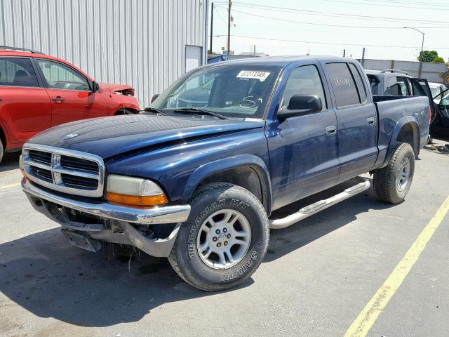 1D7HG48Z43S152256 - 2003 DODGE DAKOTA QUA BLUE photo 2