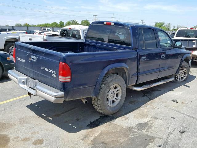 1D7HG48Z43S152256 - 2003 DODGE DAKOTA QUA BLUE photo 4