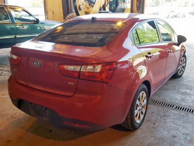 KNADM4A37D6098109 - 2013 KIA RIO LX RED photo 4