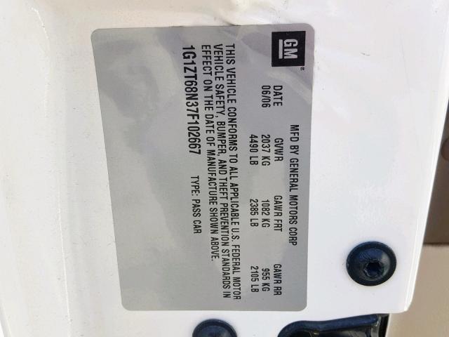 1G1ZT68N37F102667 - 2007 CHEVROLET MALIBU MAX WHITE photo 10