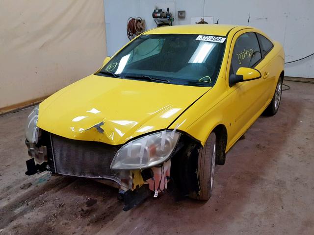 1G1AT18H897218681 - 2009 CHEVROLET COBALT LT YELLOW photo 2