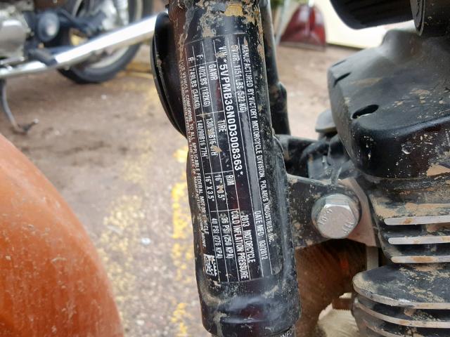 5VPMB36N0D3008363 - 2013 VICTORY MOTORCYCLES JUDGE Қызғылт сары фото 10