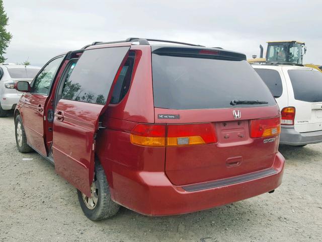 2HKRL186X2H537378 - 2002 HONDA ODYSSEY EX RED photo 3