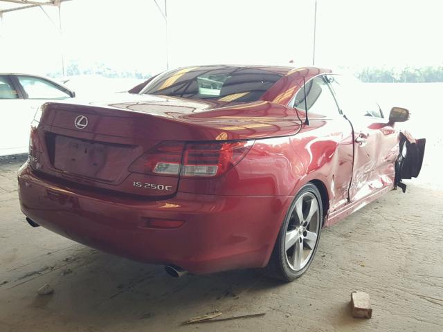 JTHFF2C25A2510818 - 2010 LEXUS IS 250 RED photo 4