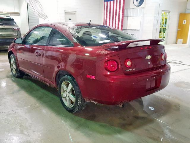 1G1AT18H297290069 - 2009 CHEVROLET COBALT LT RED photo 3