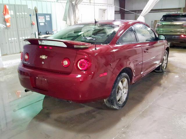 1G1AT18H297290069 - 2009 CHEVROLET COBALT LT RED photo 4