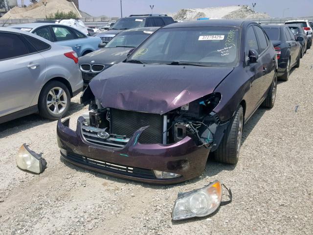 KMHDU46D49U657151 - 2009 HYUNDAI ELANTRA GL PURPLE photo 2