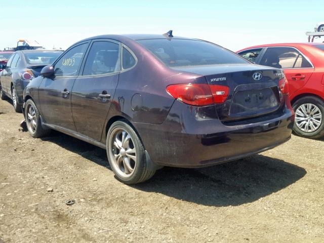 KMHDU46D49U657151 - 2009 HYUNDAI ELANTRA GL PURPLE photo 3