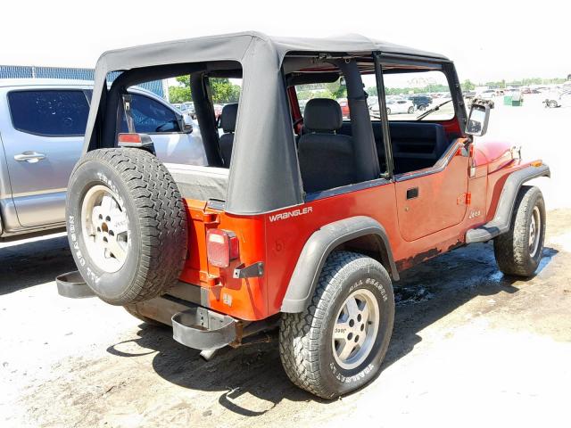 1J4FY19P1RP455107 - 1994 JEEP WRANGLER / RED photo 4