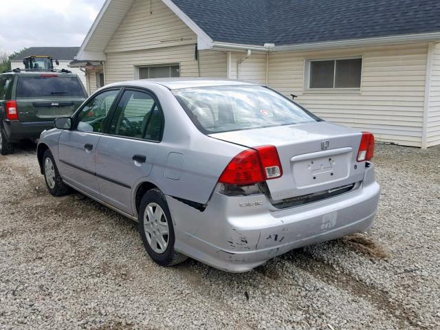 1HGES16305L020439 - 2005 HONDA CIVIC DX V SILVER photo 3