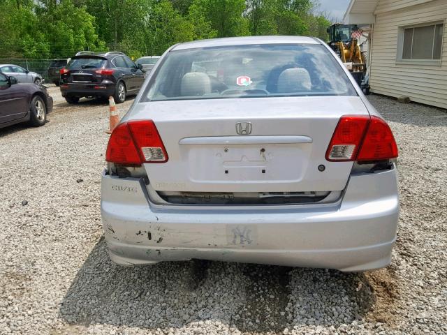 1HGES16305L020439 - 2005 HONDA CIVIC DX V SILVER photo 9