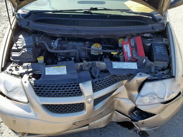 1B4GP45302B589219 - 2002 DODGE CARAVAN SP GOLD photo 7