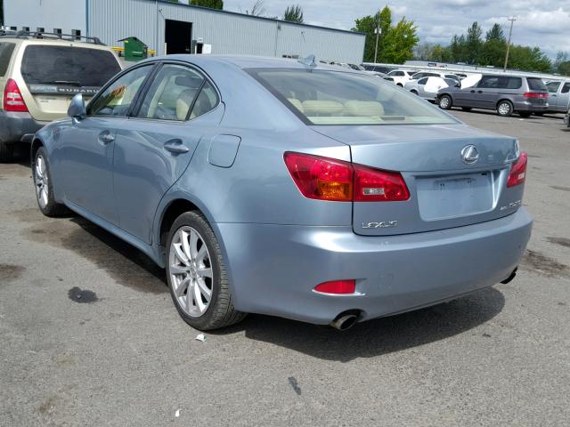 JTHCK262882023018 - 2008 LEXUS IS 250 BLUE photo 3