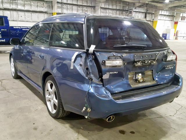 4S3BP676X54313171 - 2005 SUBARU LEGACY GT BLUE photo 3