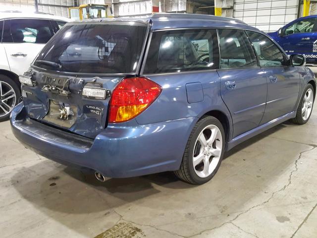 4S3BP676X54313171 - 2005 SUBARU LEGACY GT BLUE photo 4