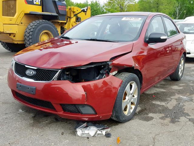 KNAFU4A28A5141194 - 2010 KIA FORTE EX RED photo 2