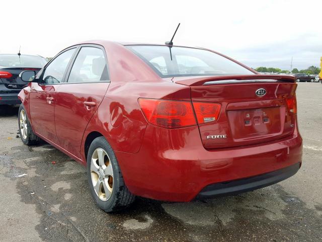 KNAFU4A28A5141194 - 2010 KIA FORTE EX RED photo 3