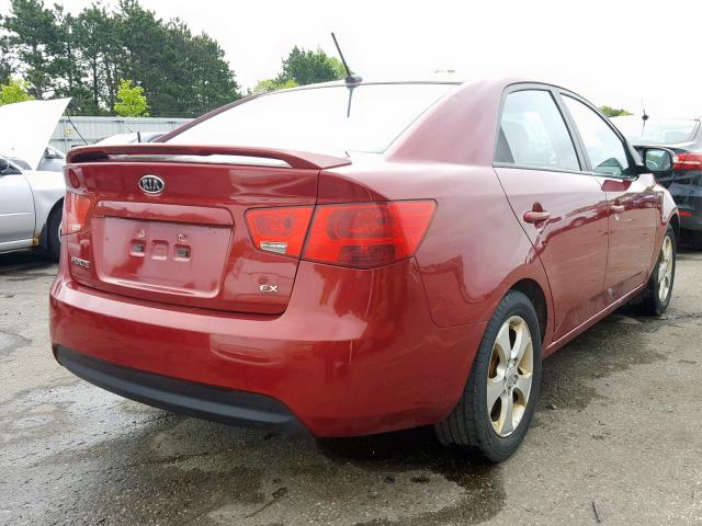 KNAFU4A28A5141194 - 2010 KIA FORTE EX RED photo 4