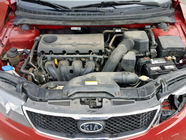 KNAFU4A28A5141194 - 2010 KIA FORTE EX RED photo 7