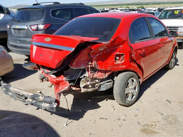 KL1TD5DEXAB110149 - 2010 CHEVROLET AVEO LS RED photo 4