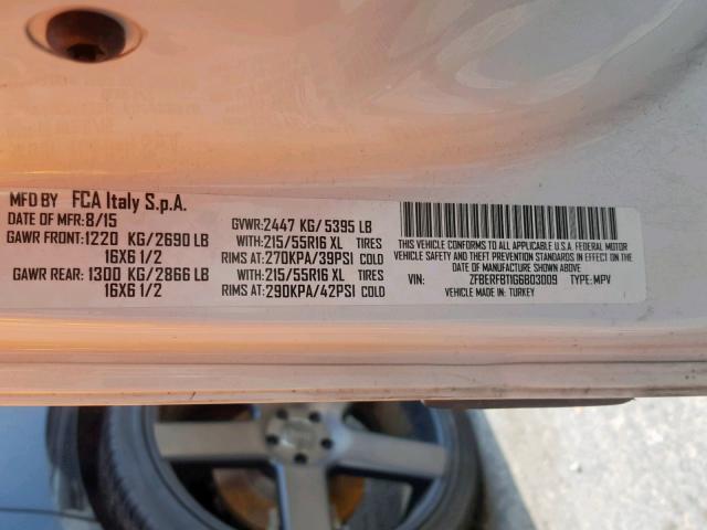 ZFBERFBT1G6B03009 - 2016 RAM PROMASTER 白色 照片 10