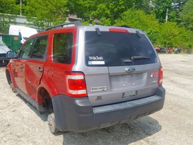 1FMCU9D74BKA96604 - 2011 FORD ESCAPE XLT RED photo 3