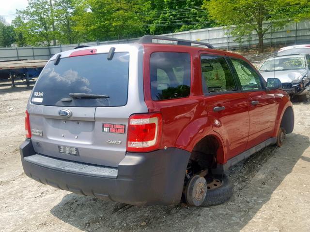 1FMCU9D74BKA96604 - 2011 FORD ESCAPE XLT RED photo 4