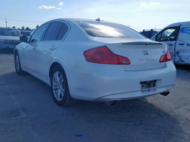 JN1DV6AP2CM812627 - 2012 INFINITI G25 BASE WHITE photo 3