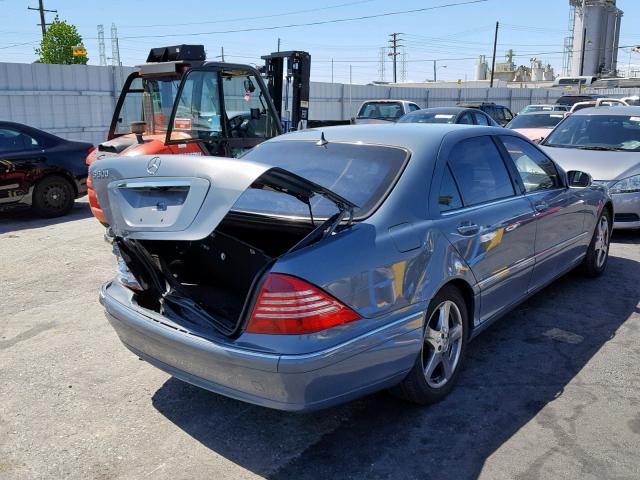 WDBNG75J24A426735 - 2004 MERCEDES-BENZ S 500 BLUE photo 4