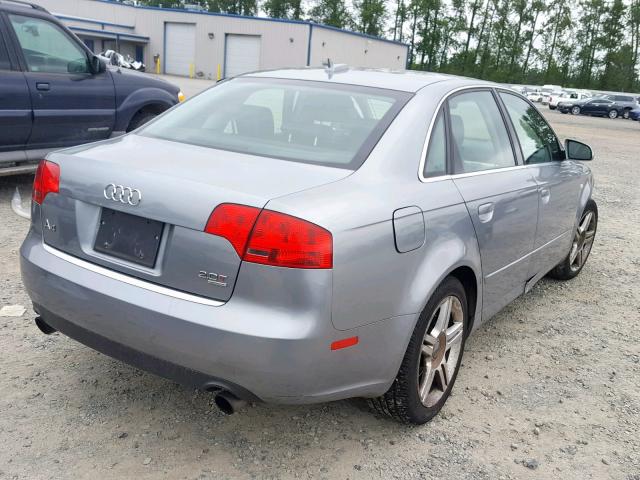 WAUDF78E36A215400 - 2006 AUDI A4 2.0T QU SILVER photo 4