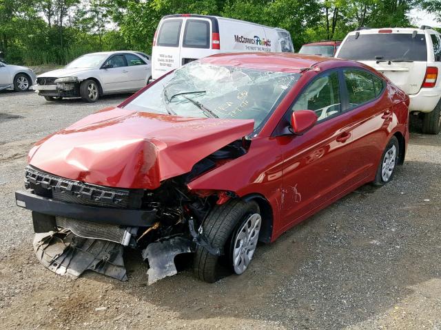 5NPD74LFXHH211922 - 2017 HYUNDAI ELANTRA SE RED photo 2